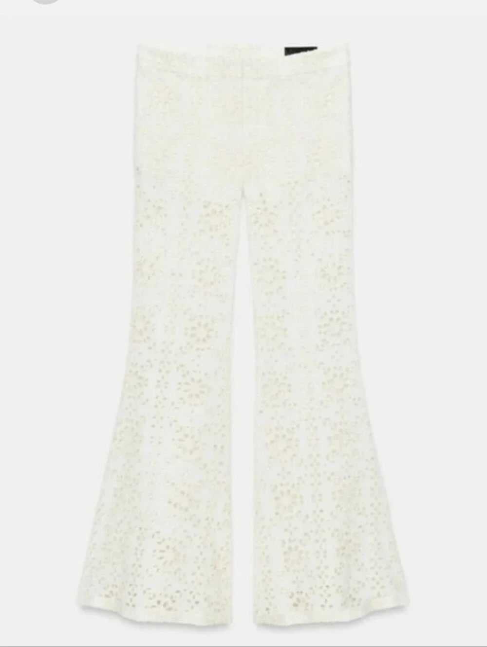ZARA EMBROIDERED FLARE PANTS Size XS